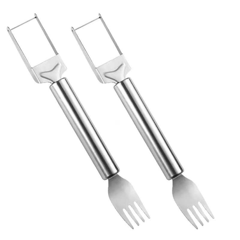 Watermelon Slicer Cutter,2-In-1 Stainless Steel Fruit Cutter Watermelon Fork Camping Kitchen Gadgets