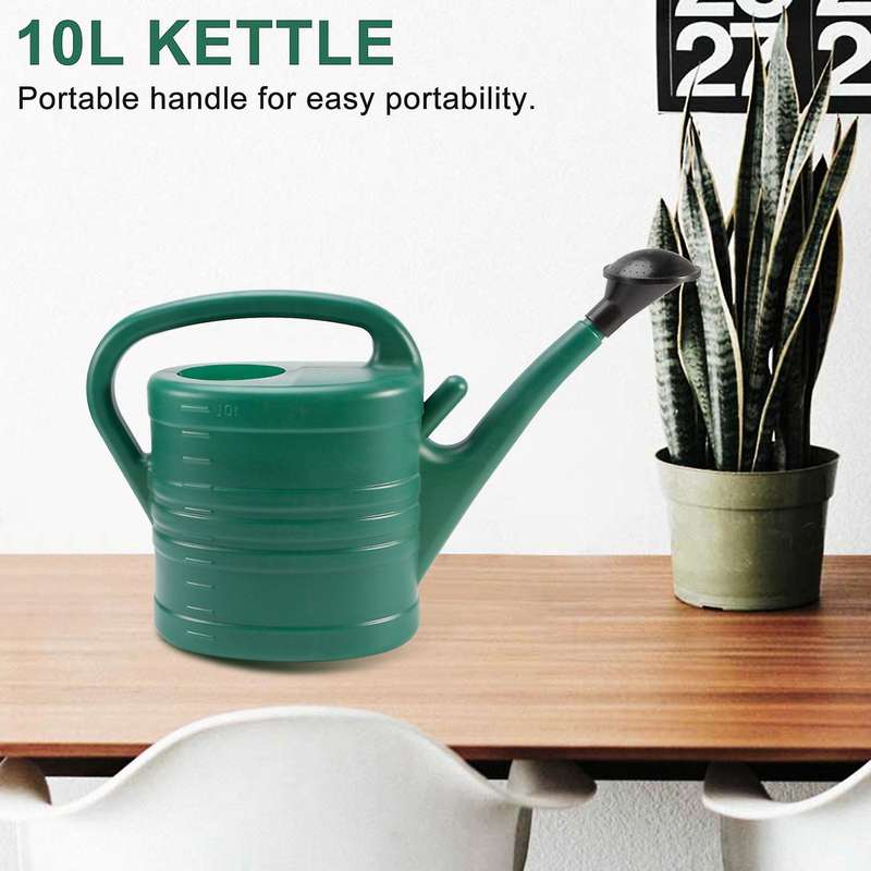 Watering Can with Green 10 Litre 2 Gallons Garden Flower Water Bottle Watering Kettle with Handle Lo