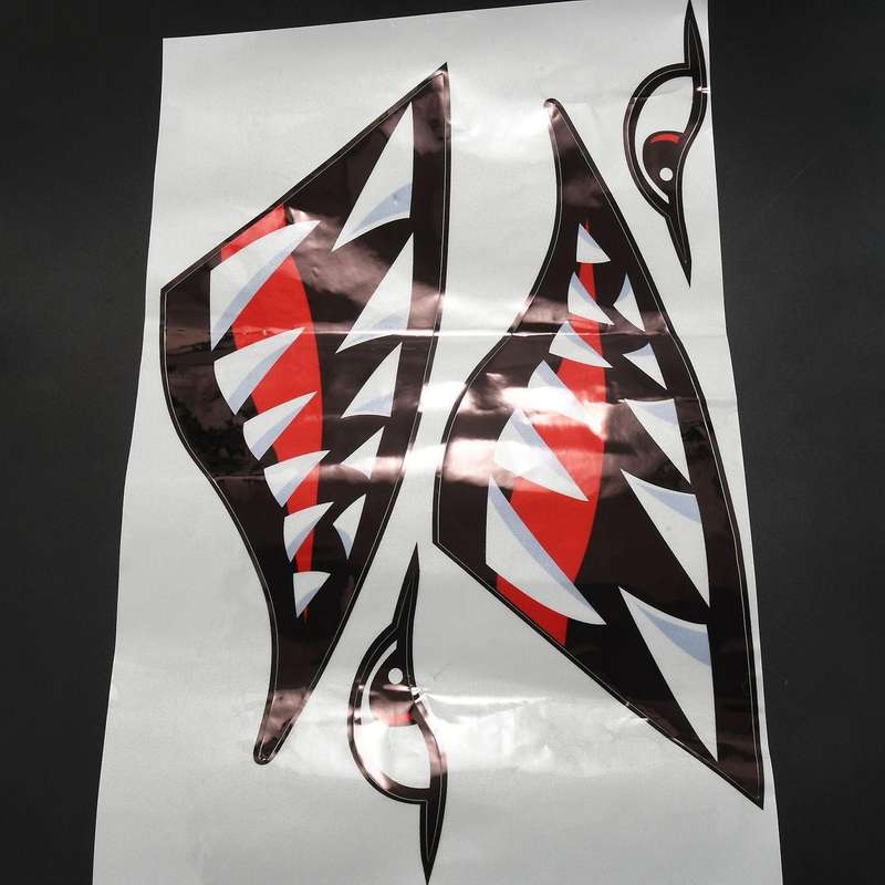Waterproof 2 Pieces Teeth Mouth Decal Stickers for Kayak Canoe Dinghy Boat Durable Stickers Home Car