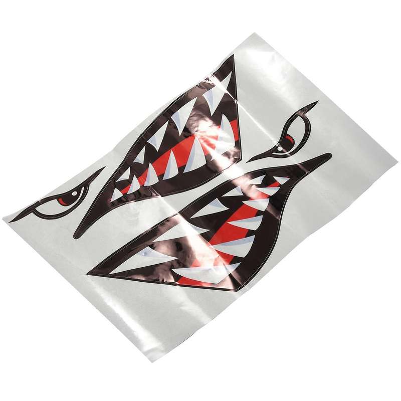 Waterproof 2 Pieces Teeth Mouth Decal Stickers for Kayak Canoe Dinghy Boat Durable Stickers Home Car
