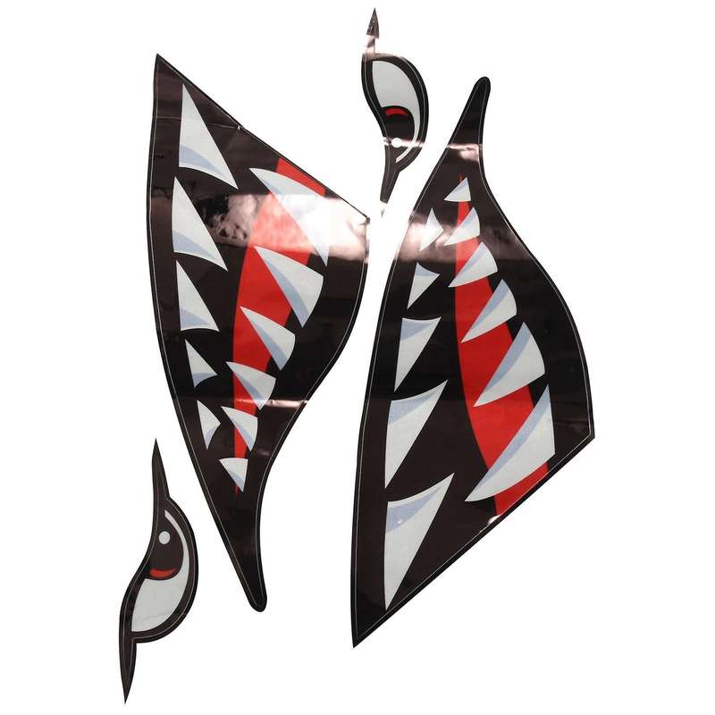 Waterproof 2 Pieces Teeth Mouth Decal Stickers for Kayak Canoe Dinghy Boat Durable Stickers Home Car