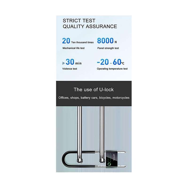Waterproof Control Bicycle U Shape Lock Smart Bike Lock with Tuya App Passcode Fingerprint Safe Ele