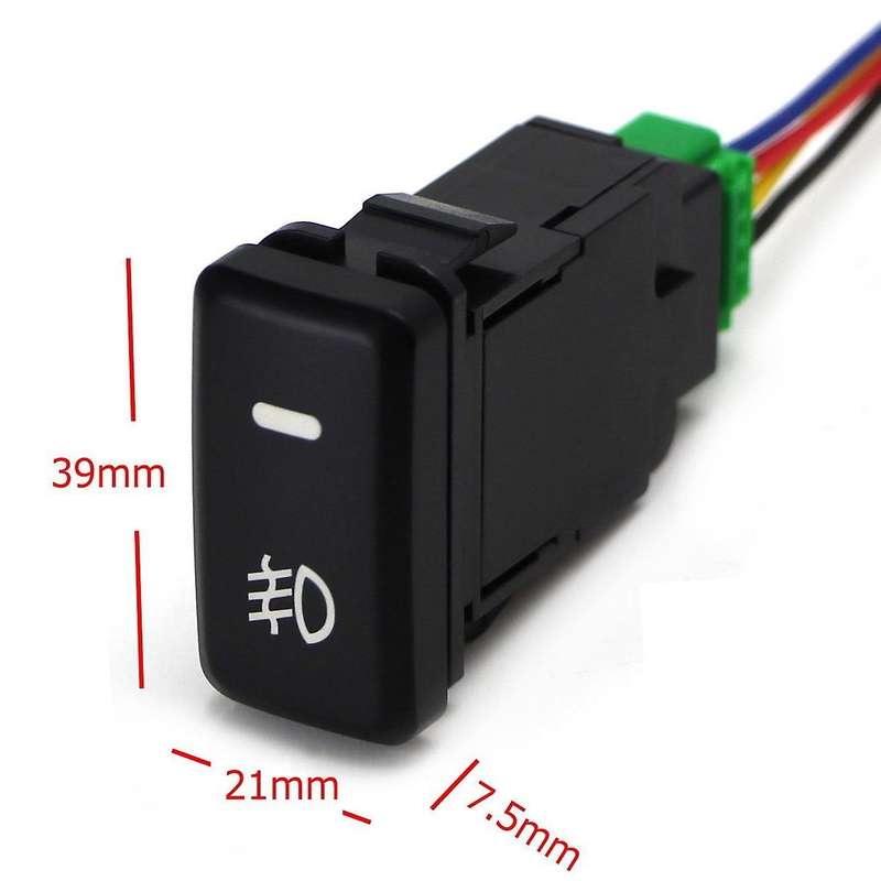 Waterproof Fog Lamp Switch with 4 Line Compatible Toyota Lexus White Light