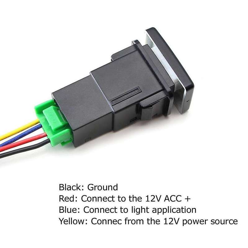Waterproof Fog Lamp Switch with 4 Line Compatible Toyota Lexus White Light