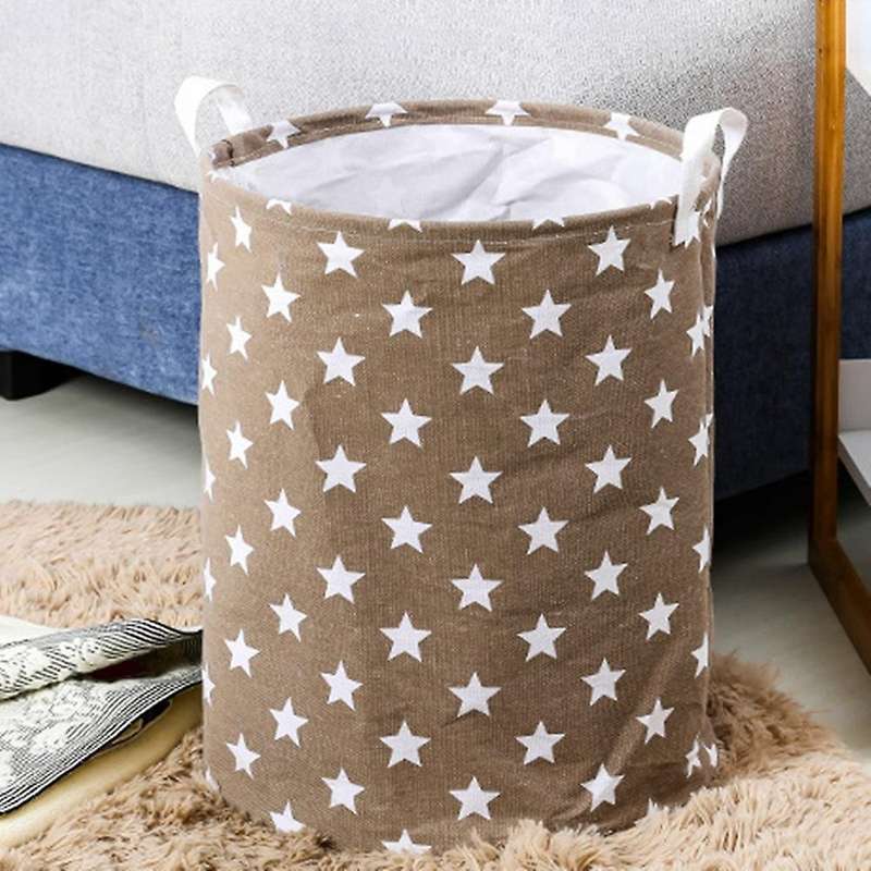 Waterproof Collapsible Extra Large Drawstring Clothes Hamper Storage with Handle with Stylish Stars