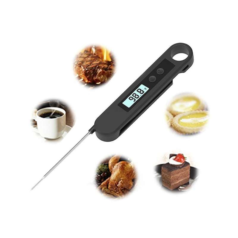 Waterproof Digital Backlight Folding Barbecue Kitchen Cooking Instant Reading Meat Thermometer
