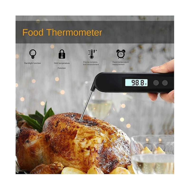 Waterproof Digital Backlight Folding Barbecue Kitchen Cooking Instant Reading Meat Thermometer