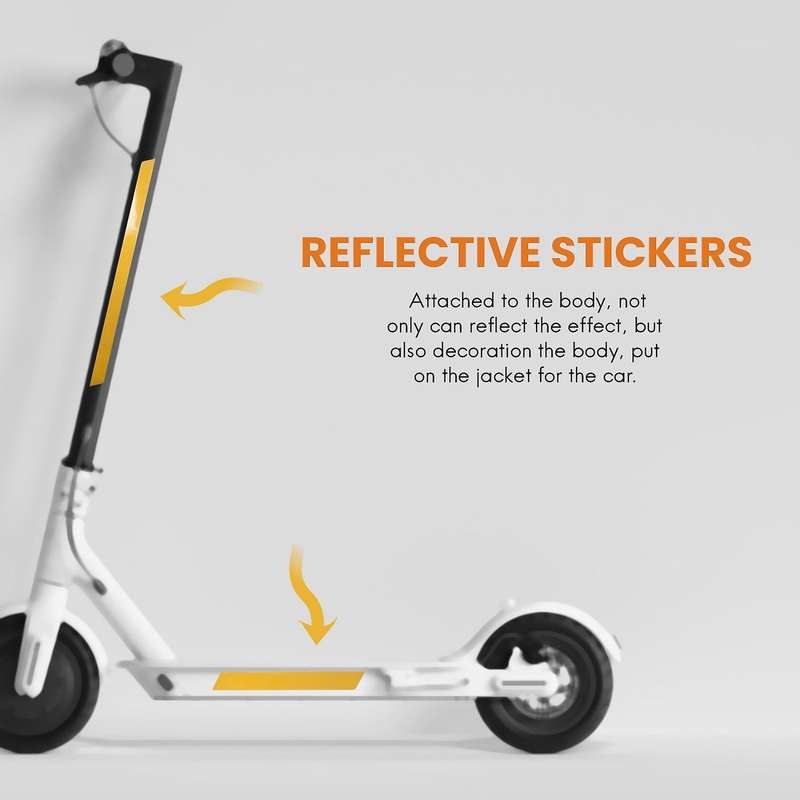 Waterproof Pvc Reflective Stickers Compatible Ninebot (White White Yellow)