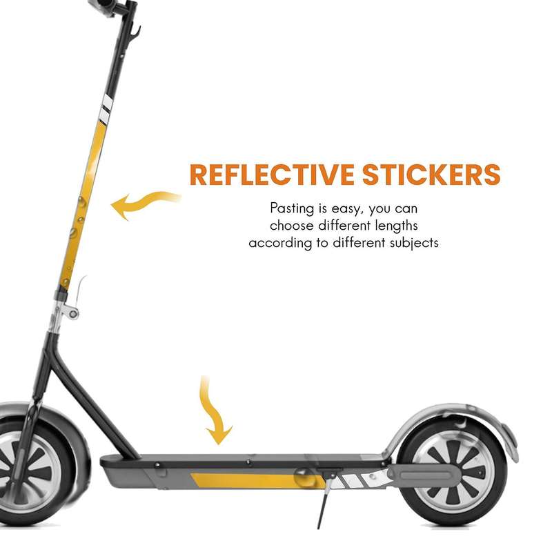Waterproof Pvc Reflective Stickers Compatible Ninebot (White White Yellow)