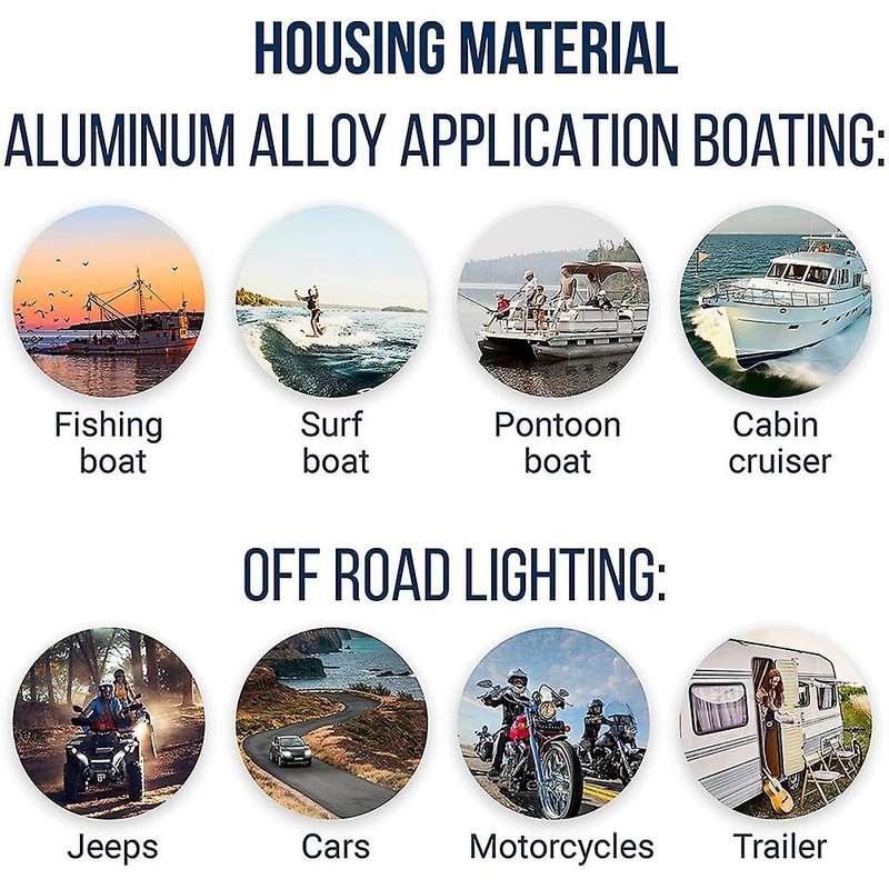 Waterproof Led Boat Lights,2 Lights 72W Waterproof Tested Deck/Dock Marine Lights 2200LMS 120Flood L