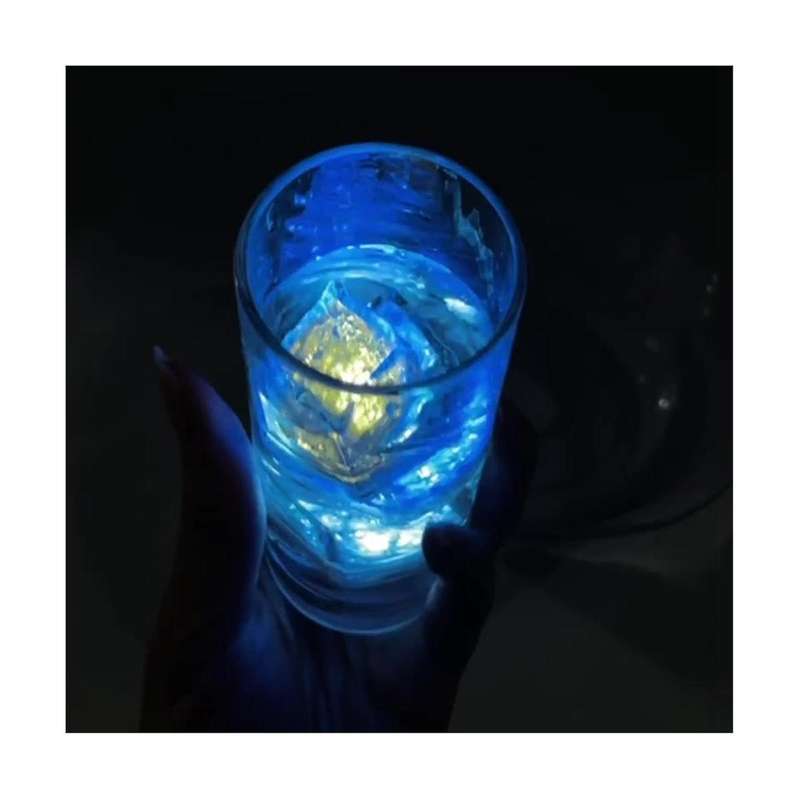 Waterproof Led Ice Cube, 12pcs Multi Color Flashing Glow In The Dark Led Light Ice Cube Glowinthedar