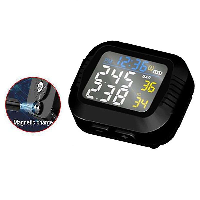 Waterproof Motorcycle Real Time Tire Pressure Monitoring System External Sensor Wireless Lcd Displa