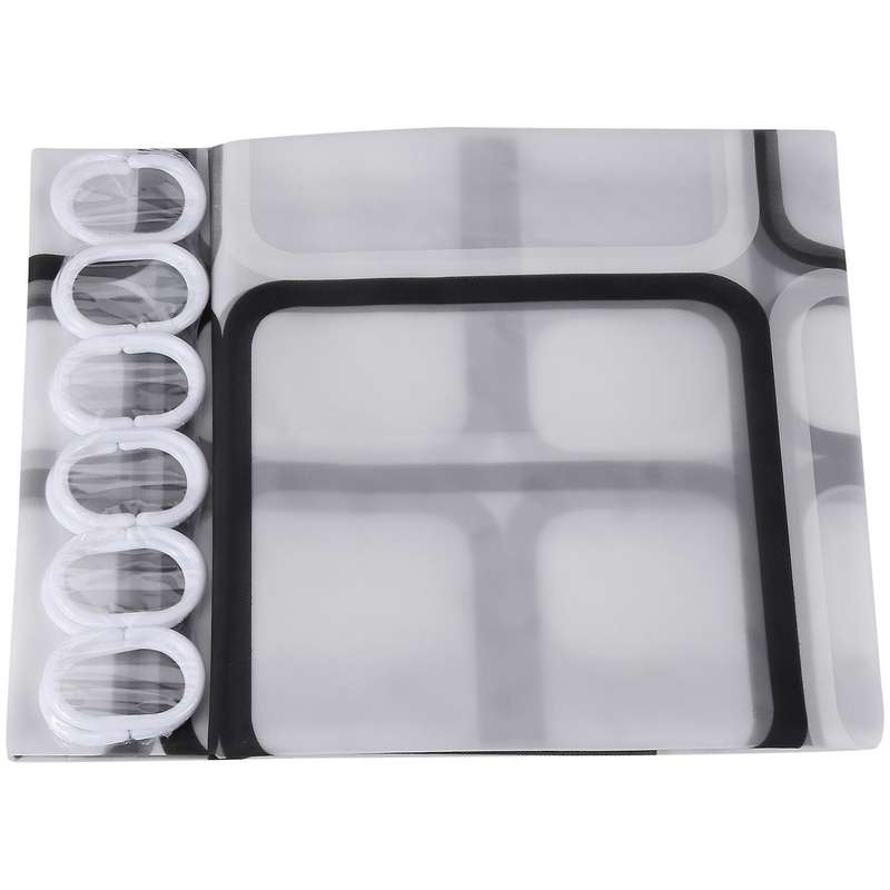 Waterproof Shower Curtain with 12 Hooks for Bathroom Toilet
