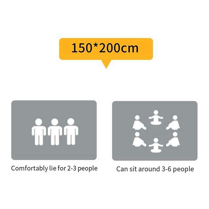 Waterproof Thickened Multi-Layer Outdoor Soft PE Cotton Picnic Mat 80X60 Inch