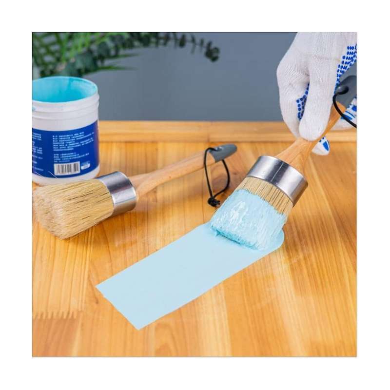Wax and Chalk Paint Brush ( 2), Wax Brushes and Chalk Paint for Furniture Diy Art Crafts, Natural Br