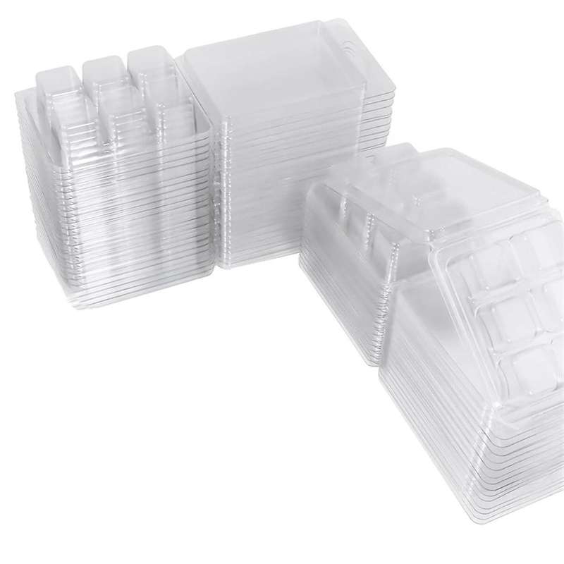 Wax Melt 100 Pack - Clear Plastic Wax Melt Containers Wax Melt Clamshells for Diy Homemade Candle Ma