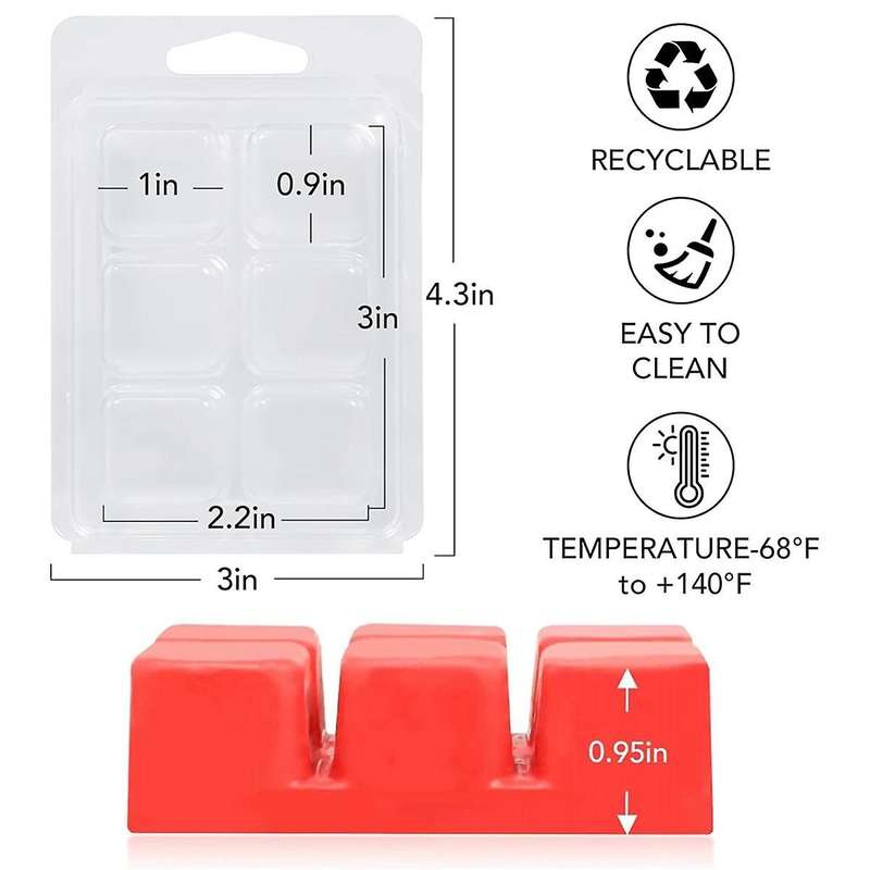 Wax Melt 100 Pack - Clear Plastic Wax Melt Containers Wax Melt Clamshells for Diy Homemade Candle Ma