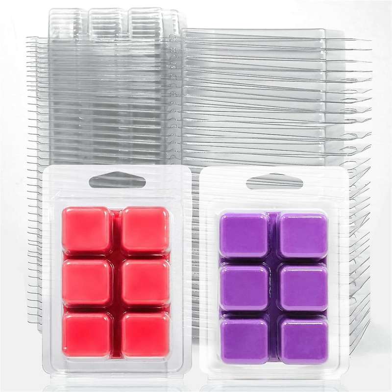 Wax Melt 100 Pack - Clear Plastic Wax Melt Containers Wax Melt Clamshells for Diy Homemade Candle Ma