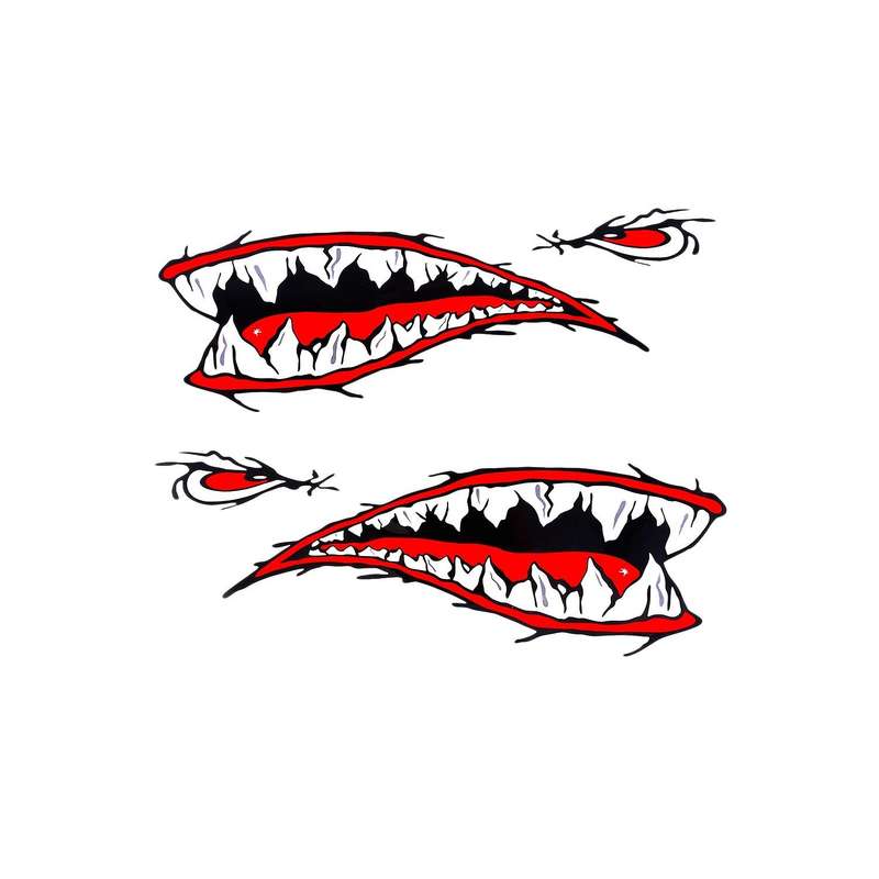 Waterproof Vinyl Decal Teeths for Most Kayak Boat Car Truck Stickers