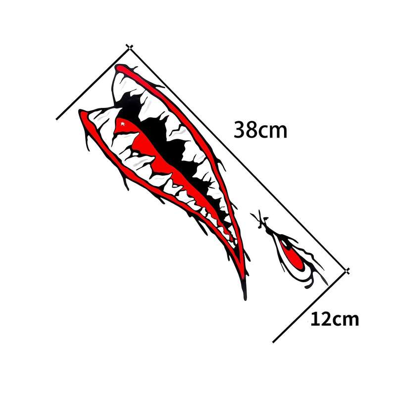 Waterproof Vinyl Decal Teeths for Most Kayak Boat Car Truck Stickers