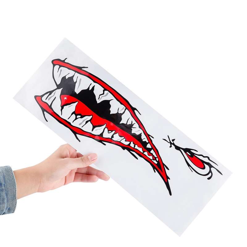 Waterproof Vinyl Decal Teeths for Most Kayak Boat Car Truck Stickers