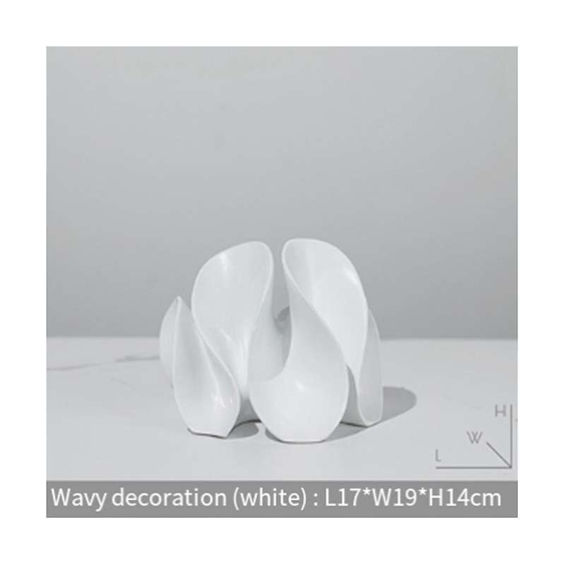 Wavy Statue Resin Abstract Sculpture Minimalist Decoration Unique Ornaments Home Decor for Living Ro