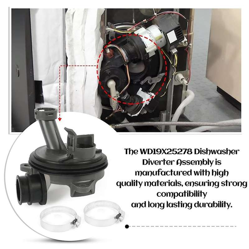 WD19X25278 Dishwasher Diverter Valve Kit WD00X25260,WD18X21678,WD19X25259