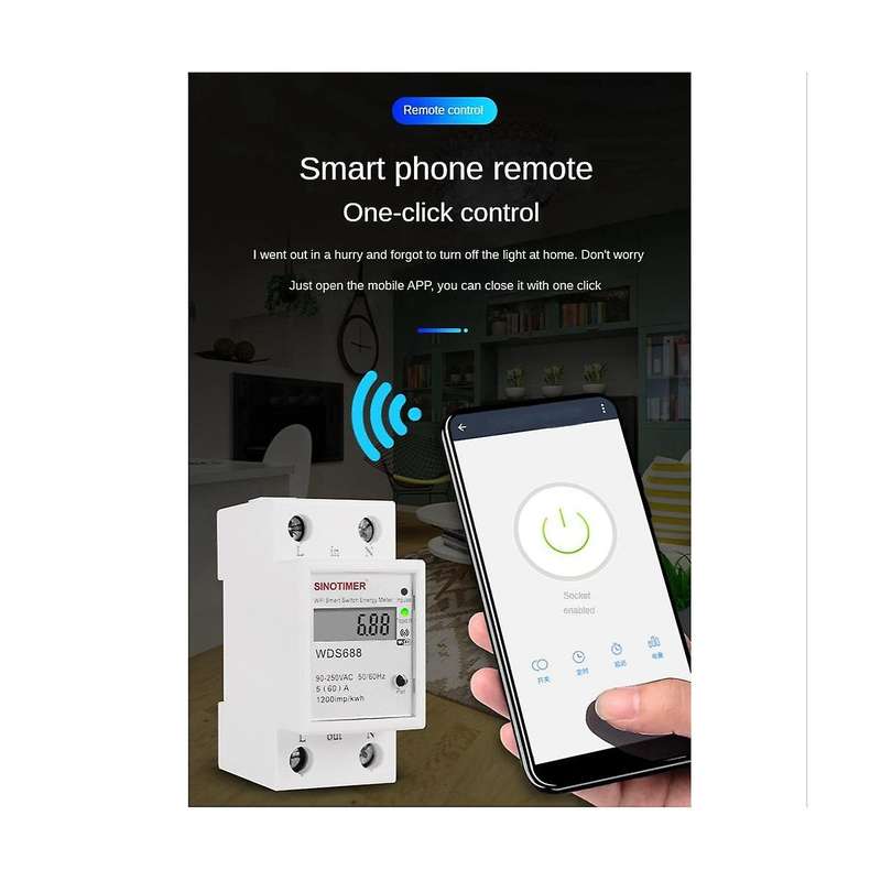 Wds688 Smart Wifi Single-phase Energy Meter Multifunction Rail Energy Meter 5-60a 230v