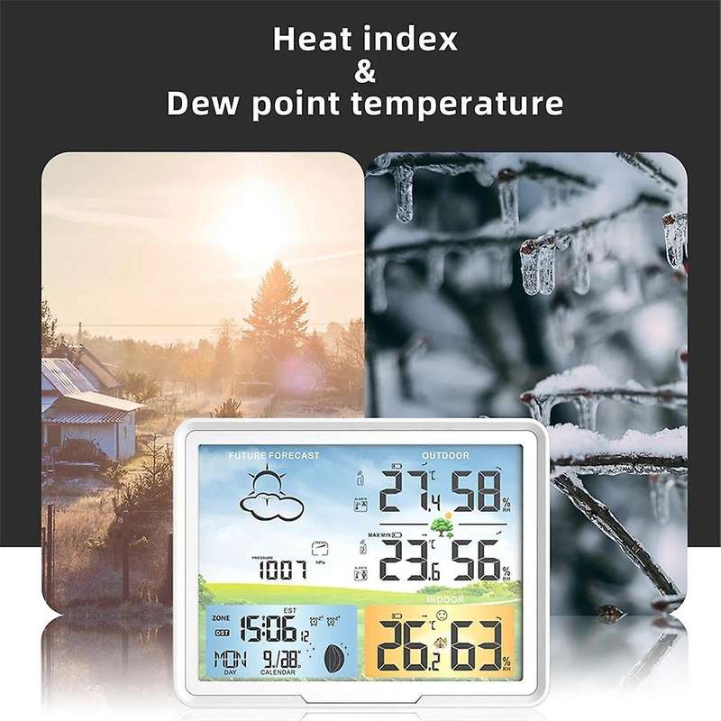 Weather Station Clocks Wireless Digital Thermometer Hygrometer Forecast Calendars Moon Phase Snooze