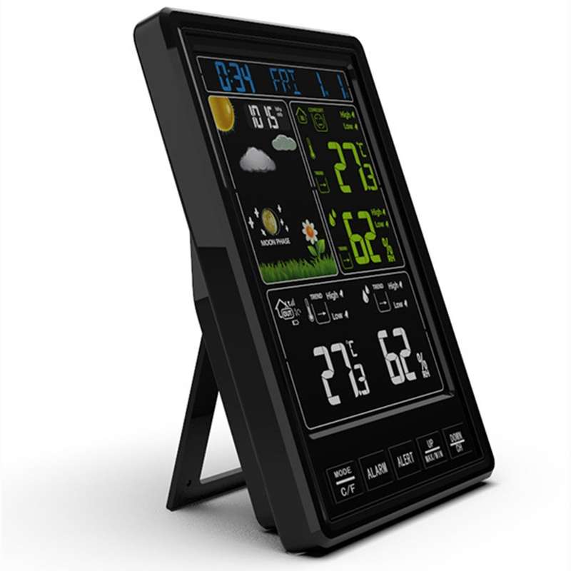 Weather Station Clocks Wireless Indoor Outdoor Thermometer Table Clock with Temperature and Humidity