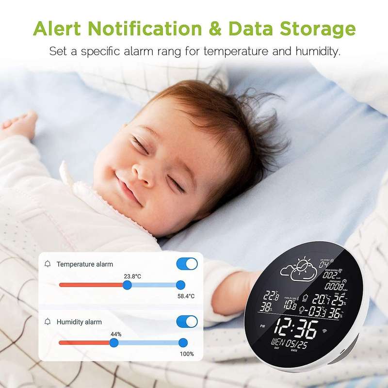 Weather Station Wireless Indoor Outdoor Digital Thermometer Hygrometer Weather Forecast Station with