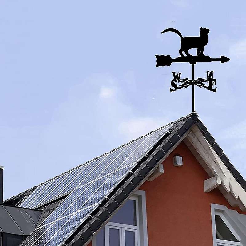 Weathercock Metal Cat Professional Measuring Tool Garden Decoration Farm Scene Wind Direction Indica