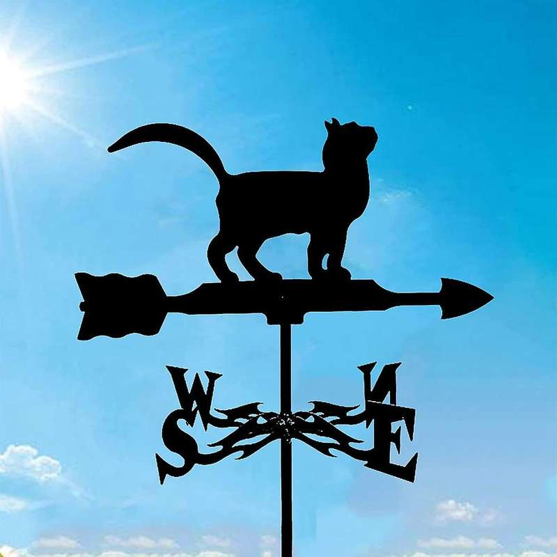 Weathercock Metal Cat Professional Measuring Tool Garden Decoration Farm Scene Wind Direction Indica