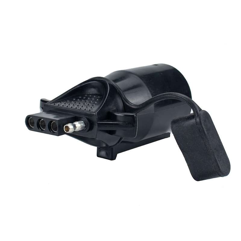 Weatherproof 7 Way Flat Blade to 4 Way Pin Power Supply Adapter Secure Tab for Trailer Tow Hitch