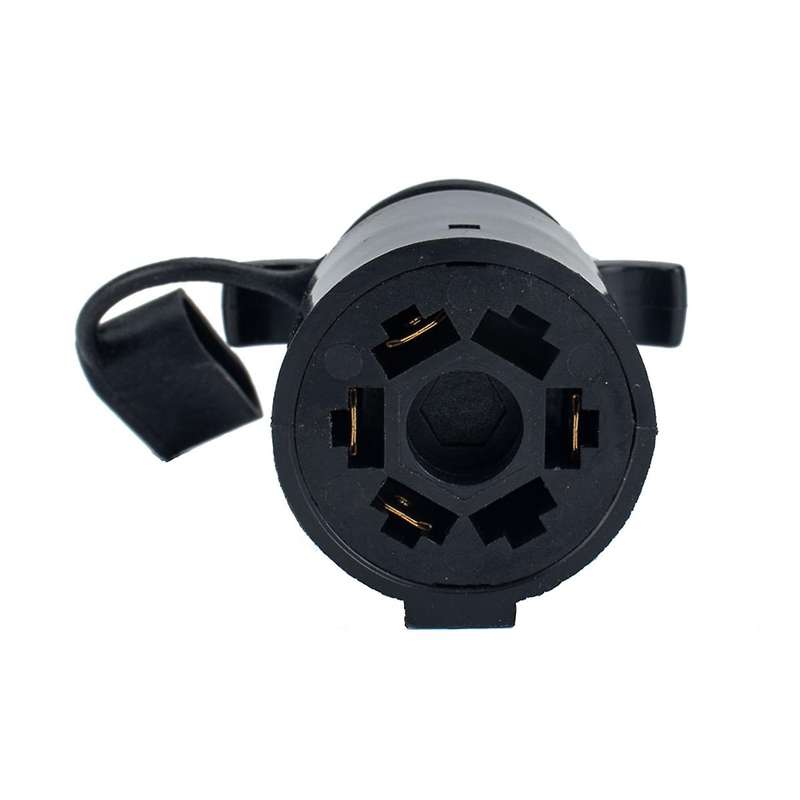 Weatherproof 7 Way Flat Blade to 4 Way Pin Power Supply Adapter Secure Tab for Trailer Tow Hitch