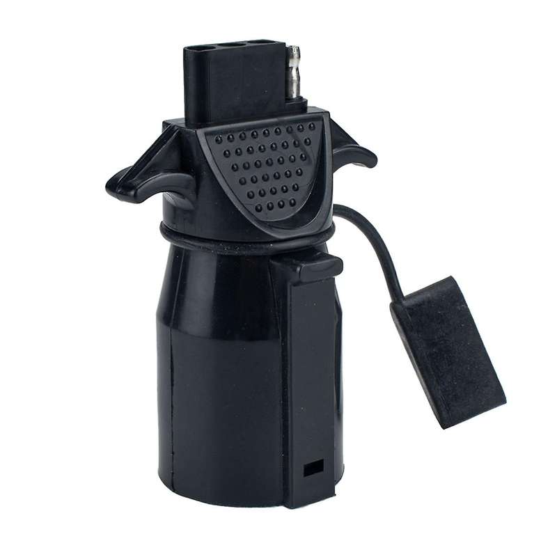 Weatherproof 7 Way Flat Blade to 4 Way Pin Power Supply Adapter Secure Tab for Trailer Tow Hitch