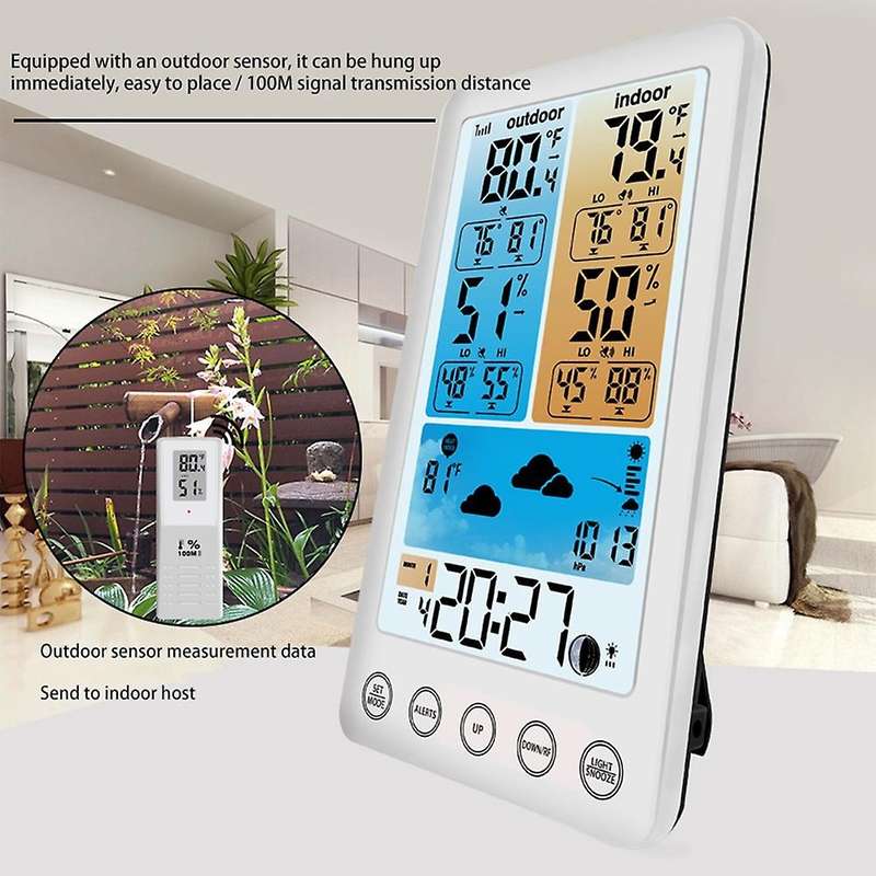 Weather Station Wireless Outdoor Hygrometer Digital Thermometer mmHg Barometer Digital Hygrometer Al