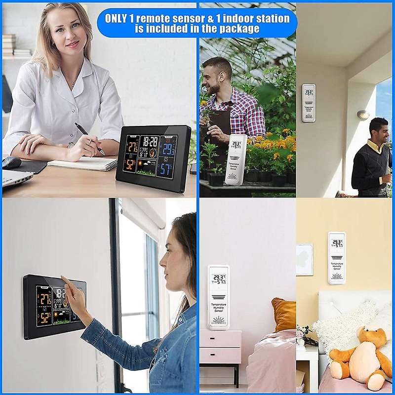 Weather Station, Wireless Weather Station Indoor Outdoor Thermometer Temperature and Humidity Weathe