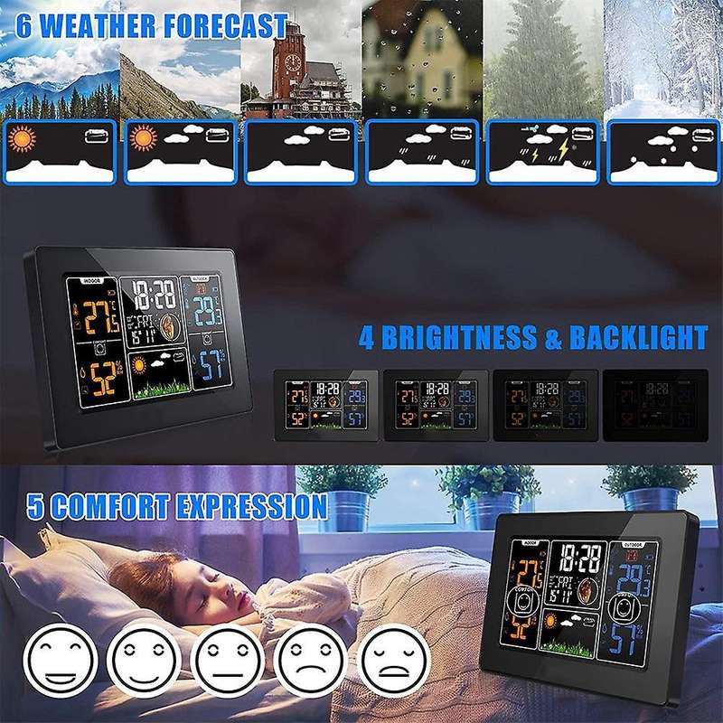 Weather Station, Wireless Weather Station Indoor Outdoor Thermometer Temperature and Humidity Weathe