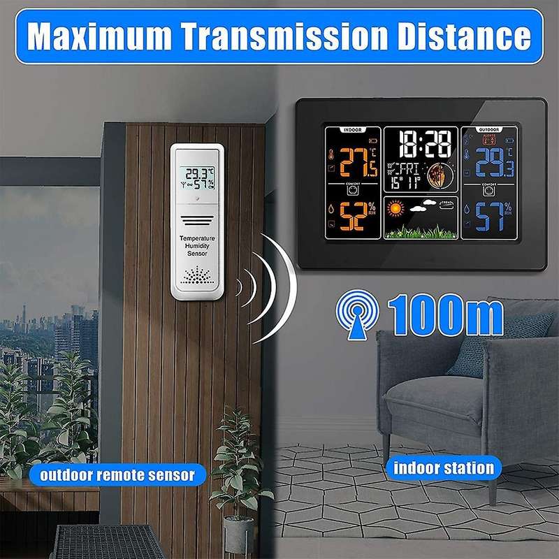 Weather Station, Wireless Weather Station Indoor Outdoor Thermometer Temperature and Humidity Weathe