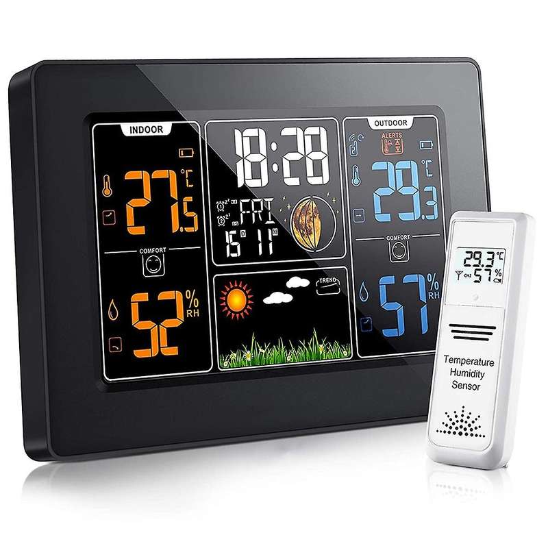 Weather Station, Wireless Weather Station Indoor Outdoor Thermometer Temperature and Humidity Weathe