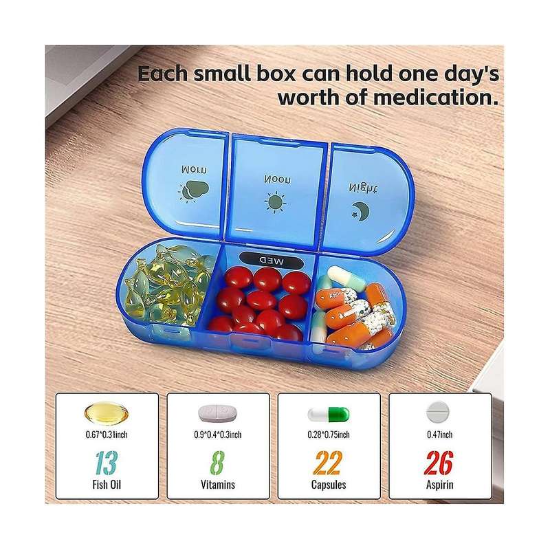 Weekly Contains 7 Cute Box 3 Times A Day, Am Pm Medication Organizer Travel Essentials