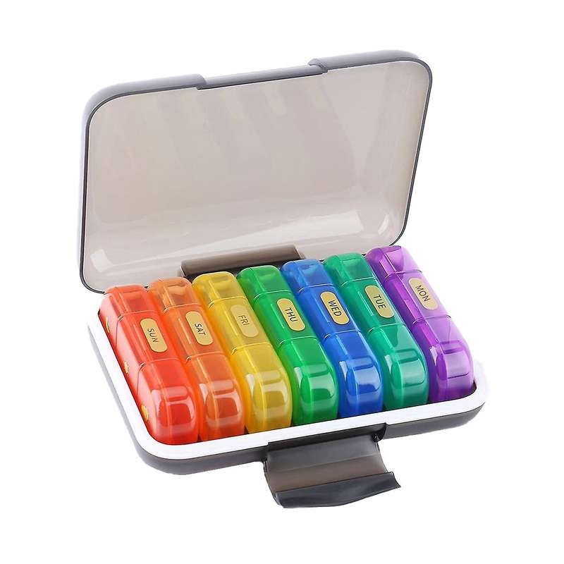 Weekly Contains 7 Cute Box 3 Times A Day, Am Pm Medication Organizer Travel Essentials