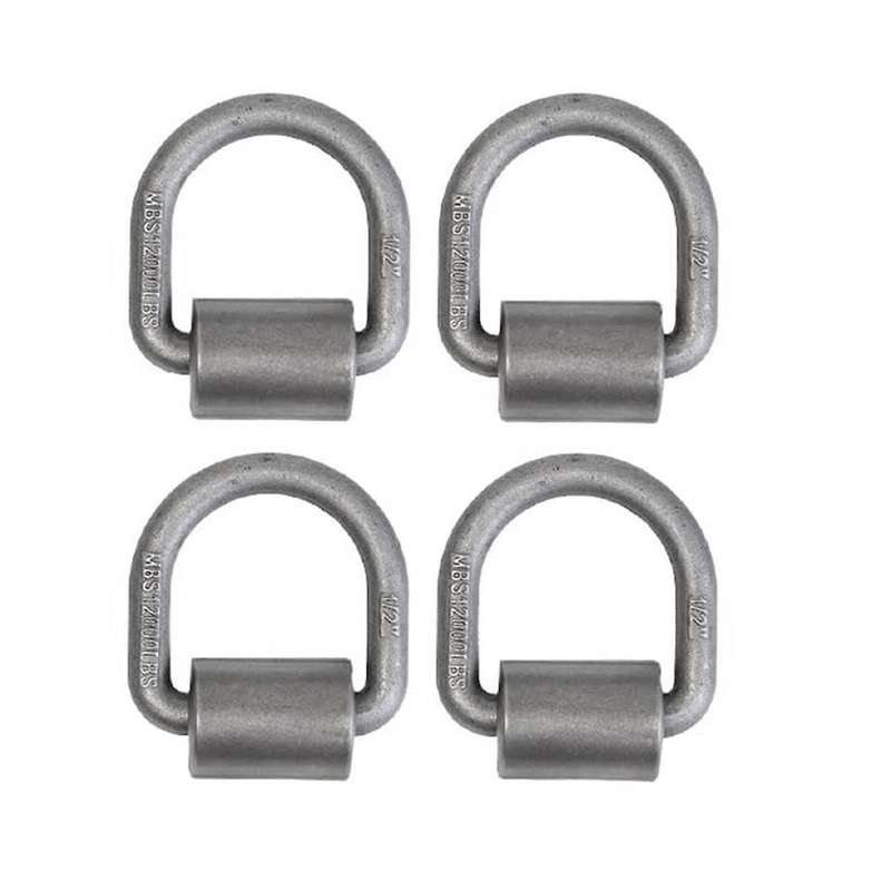 Weld On D Ring Heavy Duty Trailer Truck D Ring 4-pack Trailer Tie Down Anchor,1/2 Inch Stake Pocket