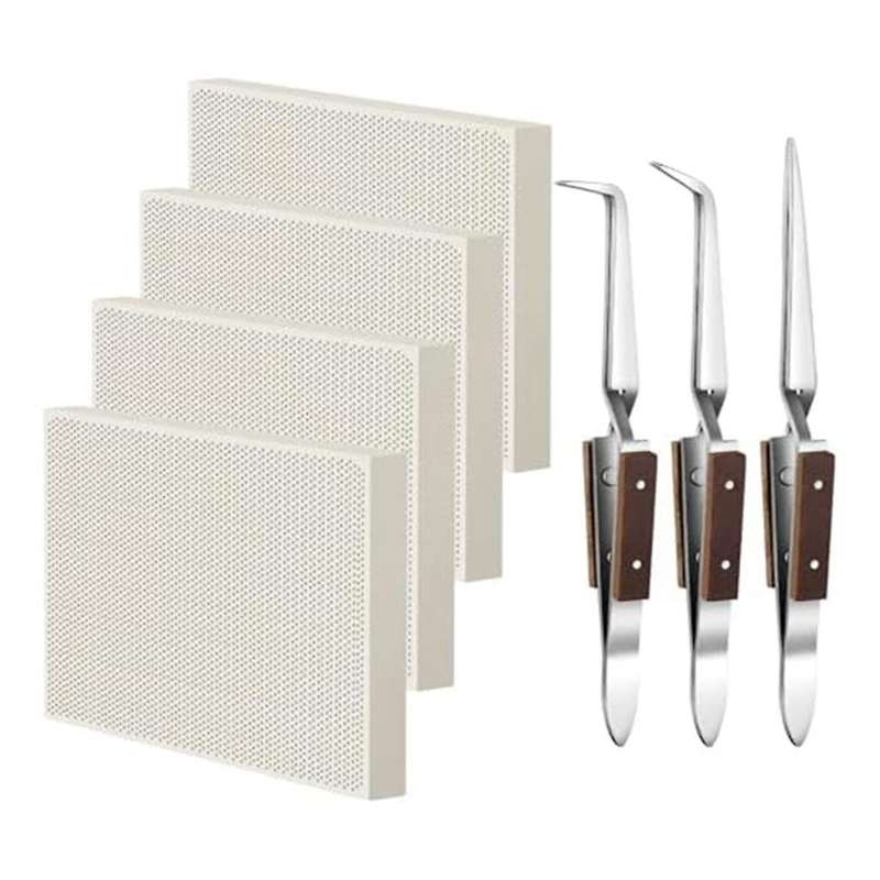 Welding Blocks Honeycomb Jewelry Welding Kit Reverse Lock Tweezers Welding Plate for Making Tools We