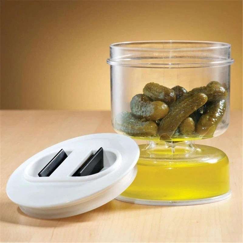 Wet and Dry Dispenser, Hourglass Jar Cucumber Container for Kitchen Food Juice Separation Tool New