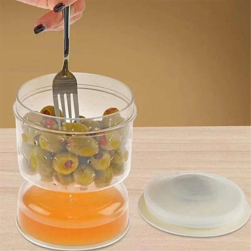 Wet and Dry Dispenser, Hourglass Jar Cucumber Container for Kitchen Food Juice Separation Tool New