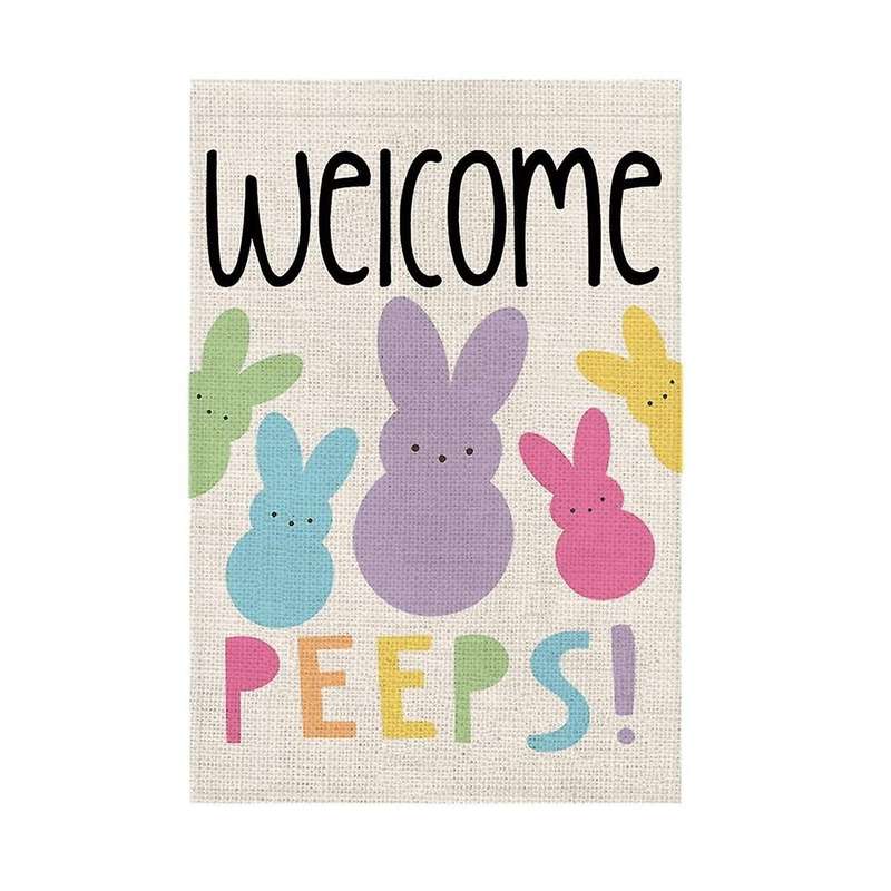 Welcome Easter Garden Flag Double Sided Vertical Bunny Banners Spring Outdoor Farmhouse Decoration