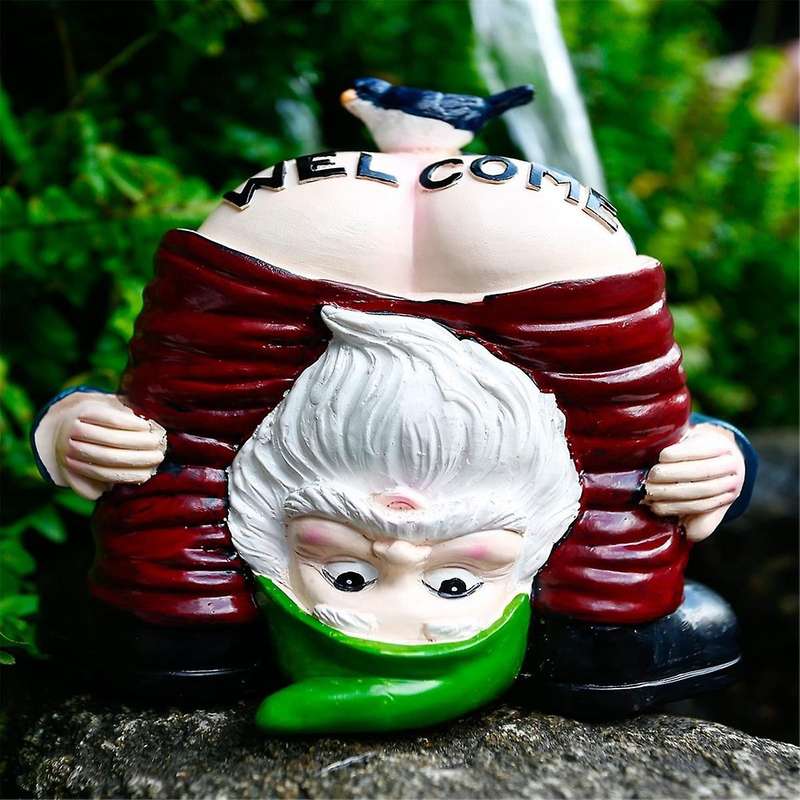 Welcome Garden Gnome, Garden Gnome Garden Figures Decoration for Outdoors, Outdoor Sculpture