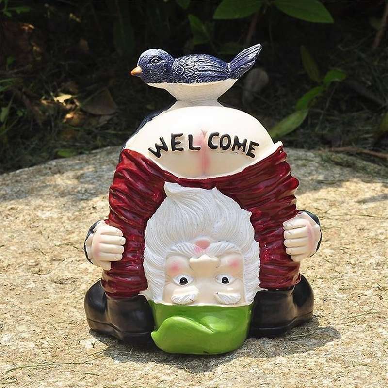 Welcome Garden Gnome, Garden Gnome Garden Figures Decoration for Outdoors, Outdoor Sculpture